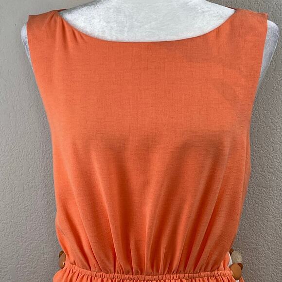 Jonathan Simkhai Peach Romy Cutout Bead Sleeveless Boat Neck Bubble Mini Dress 8 - Picture 7 of 16